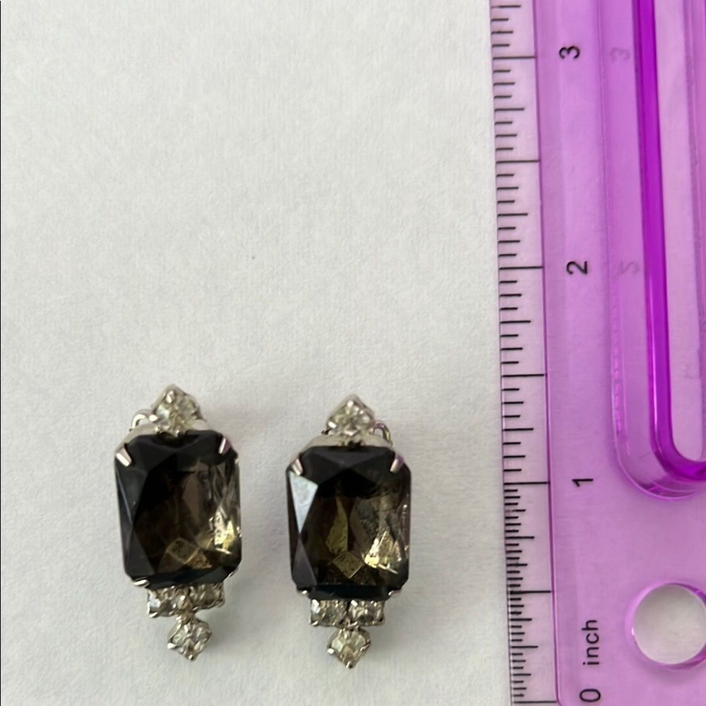Elegant Black and Silver Clip on Earrings